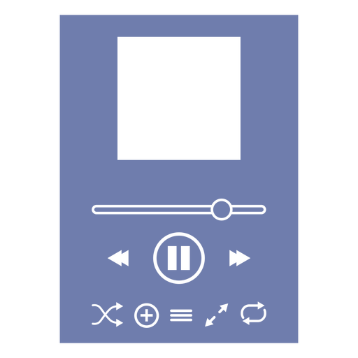 Design de interface de reprodução de áudio digital colorido Desenho PNG