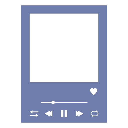 Reproductor de música con corazón. Diseño PNG
