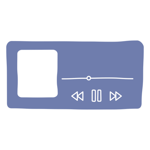 Design de interface de tocador de música colorido com controles de reprodução e controle deslizante de volume Desenho PNG