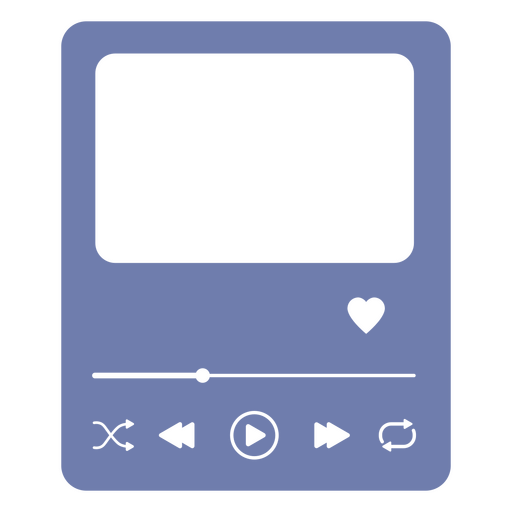 Minimalist video player design with heart icon PNG Design