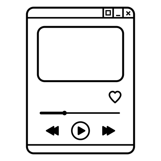 Design de interface minimalista para player de vídeo Desenho PNG