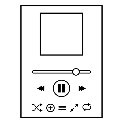 Design de interface minimalista para tocador de música Desenho PNG