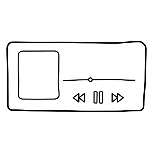Ilustração minimalista da interface do media player Desenho PNG