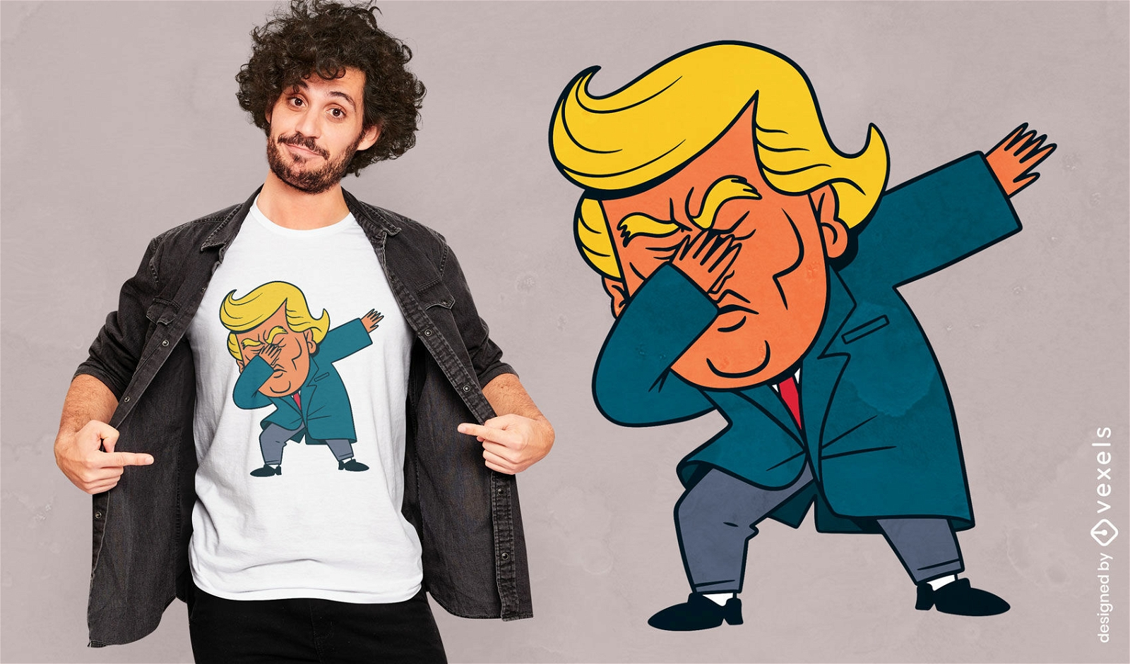 Diseño de camiseta Dabbing Trump.