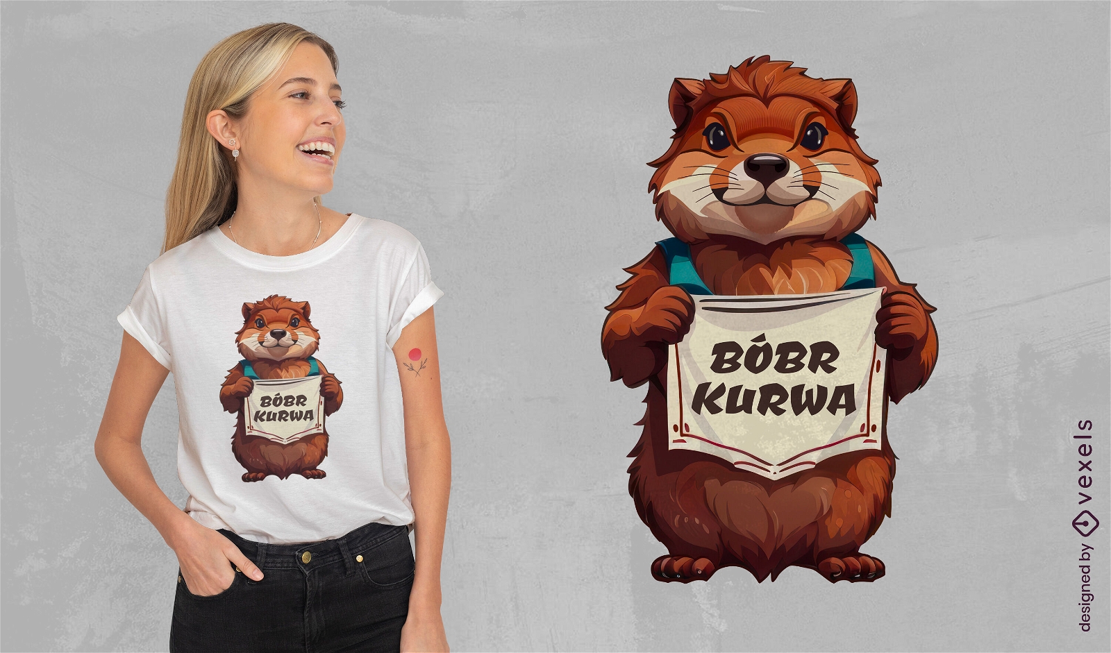 Beaver sign t-shirt design
