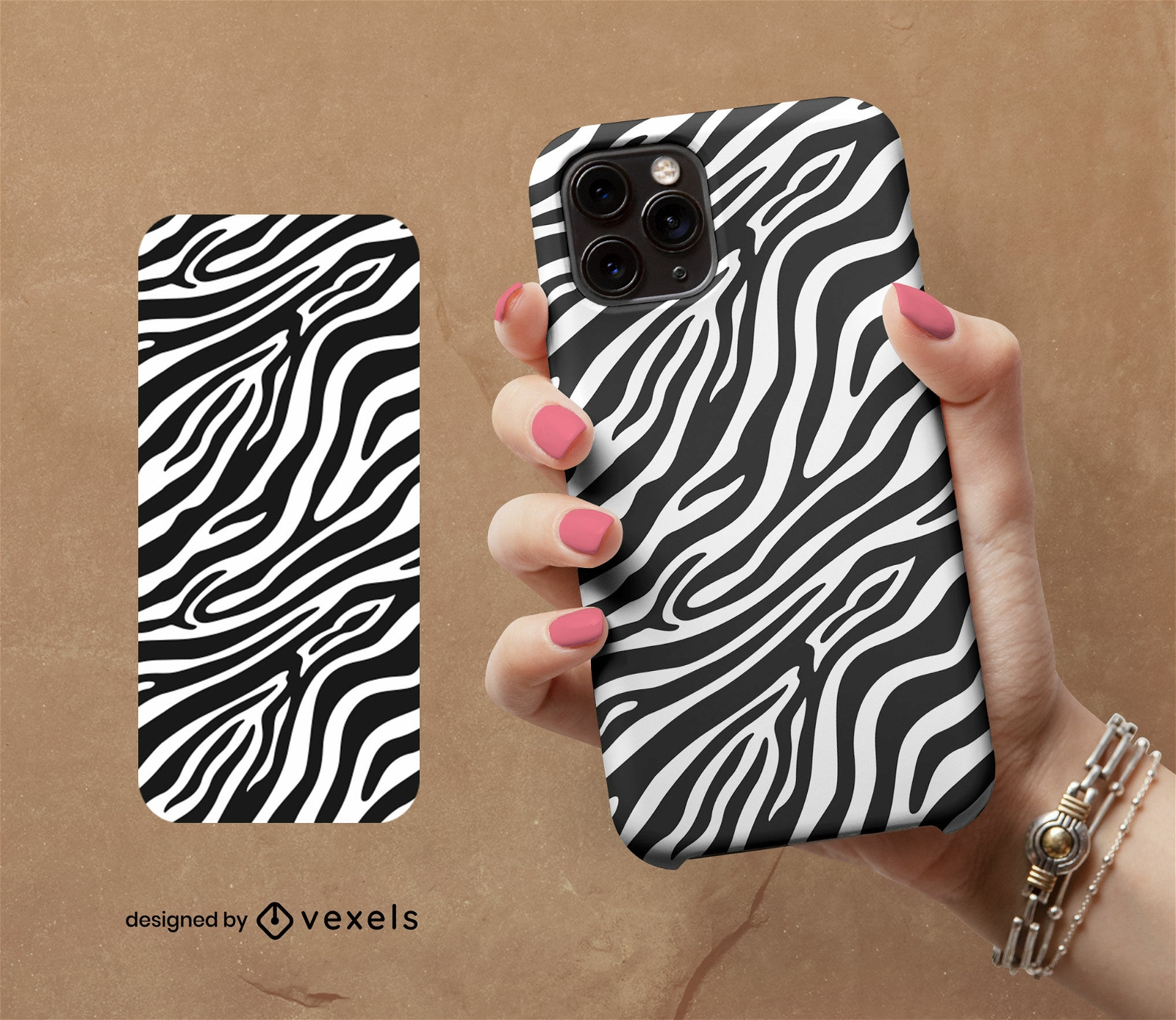 Zebra stripe pattern phone case design