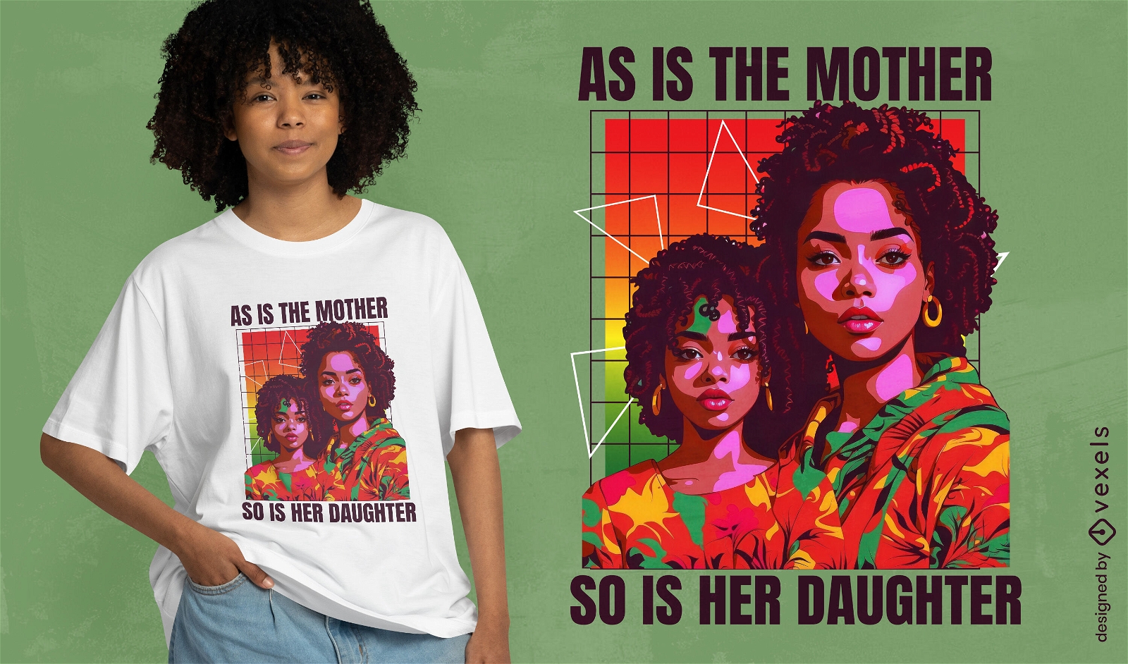 Diseño de camiseta con cita inspiradora de madre e hija.