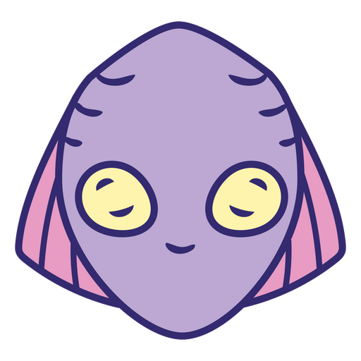 Cabeça alienígena roxa Desenho PNG