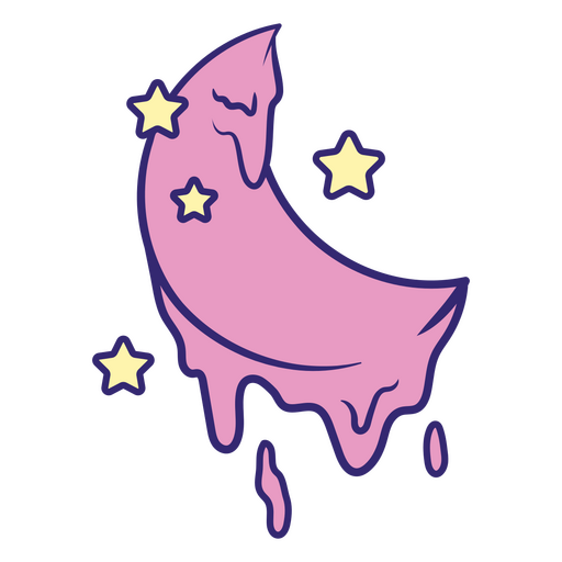 Lua rosa com estrelas Desenho PNG