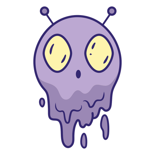 Ilustração caprichosa de caveira alienígena Desenho PNG