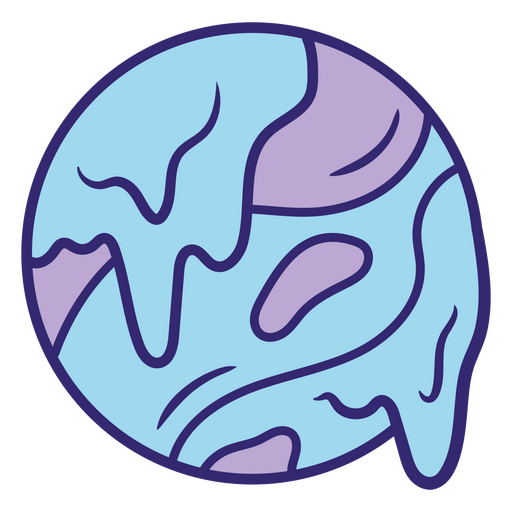 Ilustración abstracta de un planeta derretido Diseño PNG
