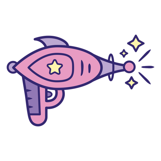 Ilustración lúdica de un bláster espacial Diseño PNG