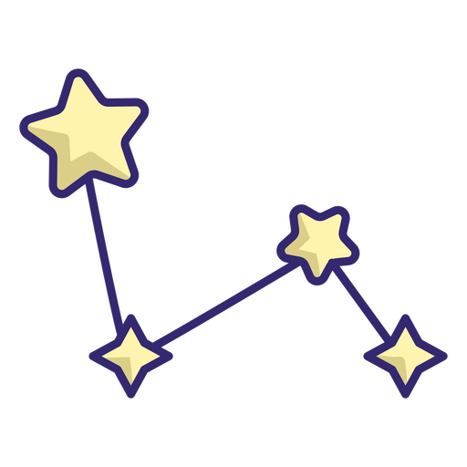 Constelação de estrelas roxas Desenho PNG