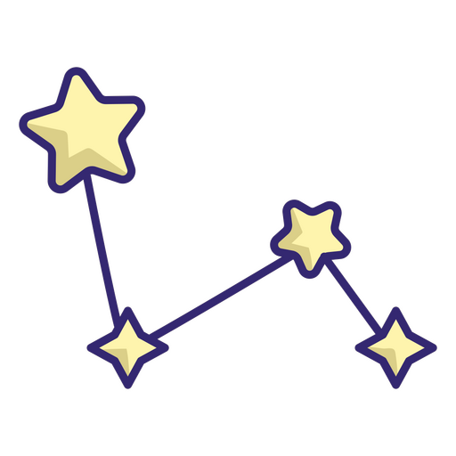 Constelación de estrellas moradas Diseño PNG