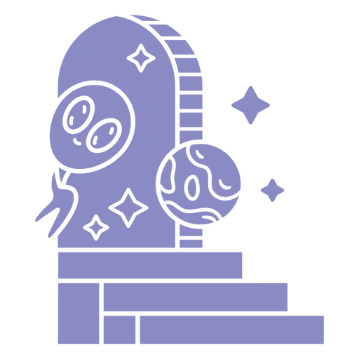 Ilustración extraterrestre lúdica con elementos cósmicos Diseño PNG