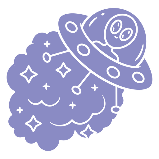 Cute alien spaceship illustration PNG Design