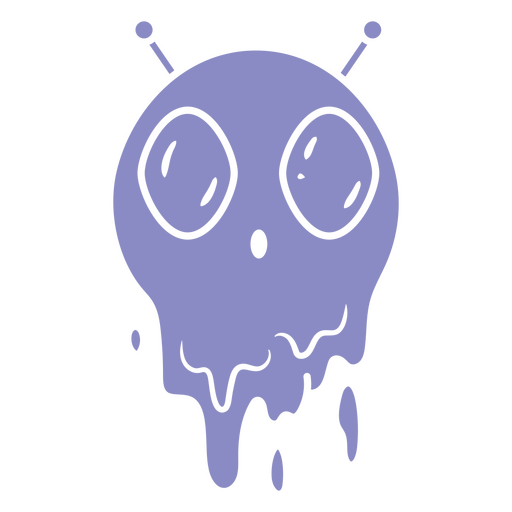 Ilustración divertida de un extraterrestre derritiéndose Diseño PNG