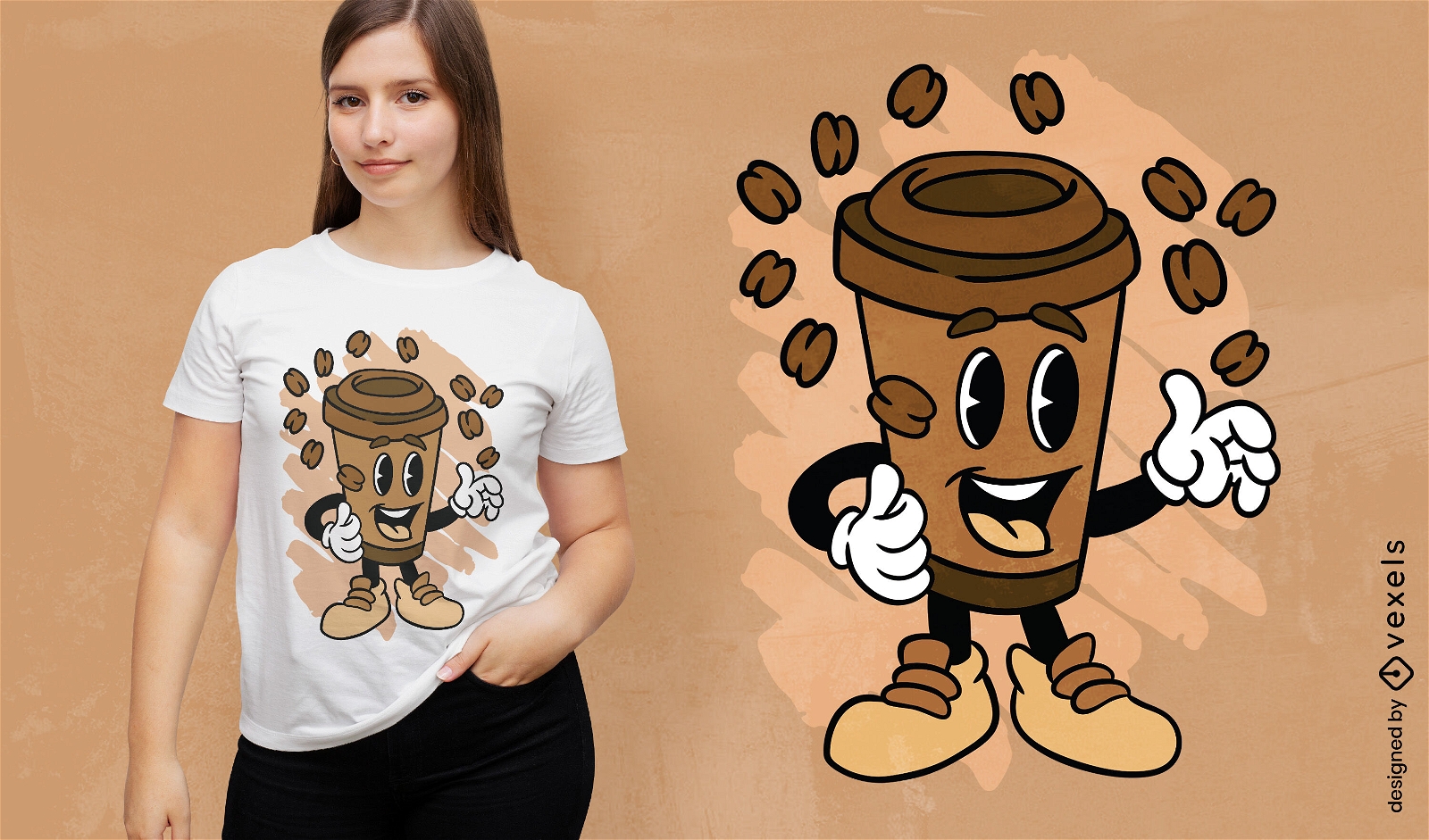 Diseño de camiseta de malabarismo con café.