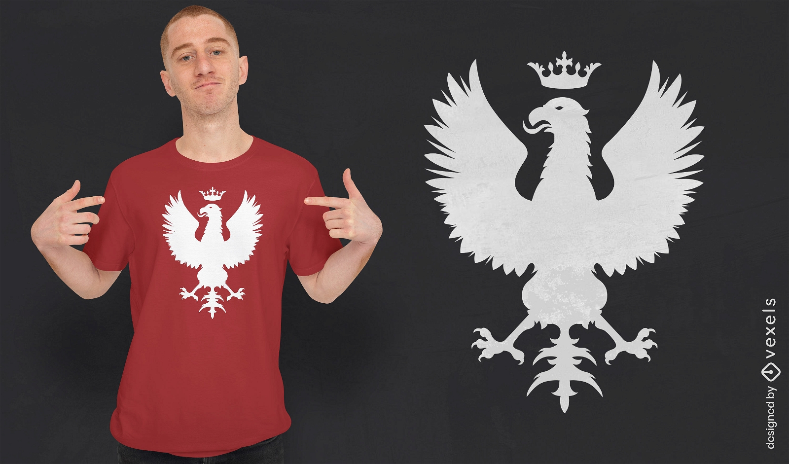 Diseño de camiseta con escudo de armas polaco.
