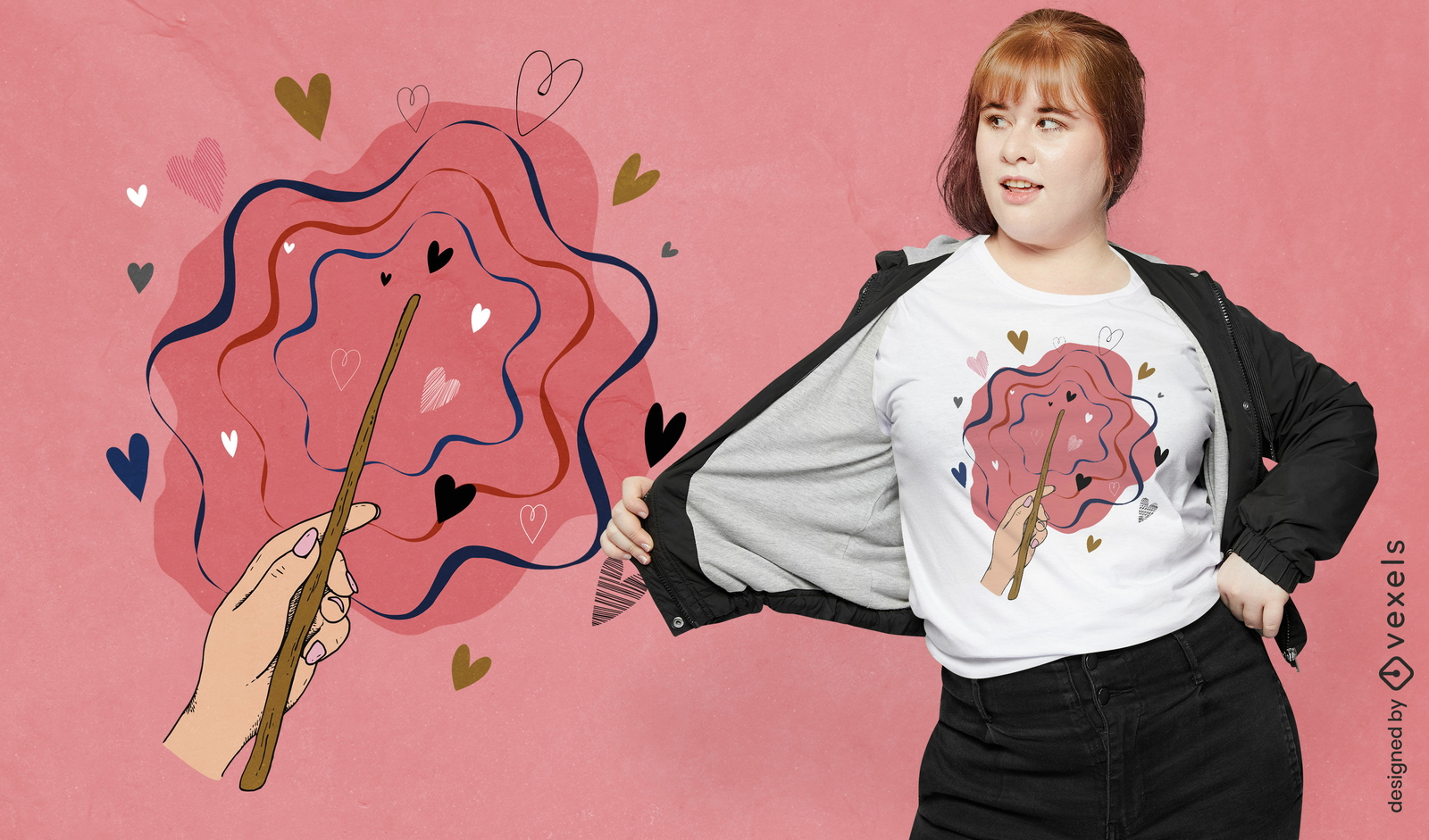 Valentine's wand t-shirt design