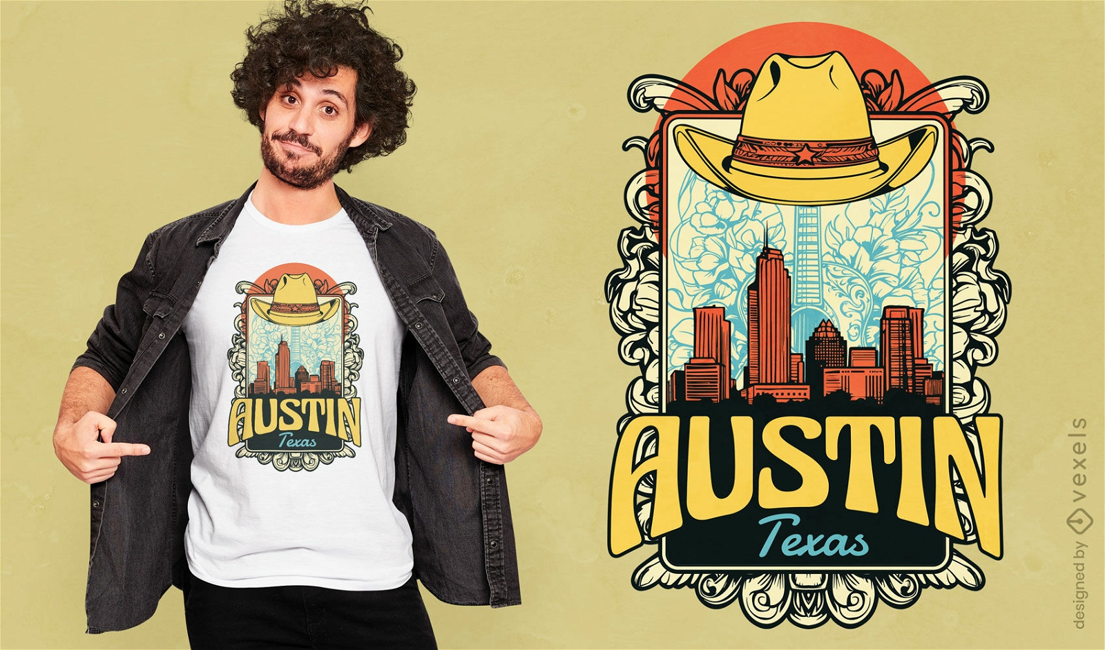 Diseño de camiseta de Austin Texas.