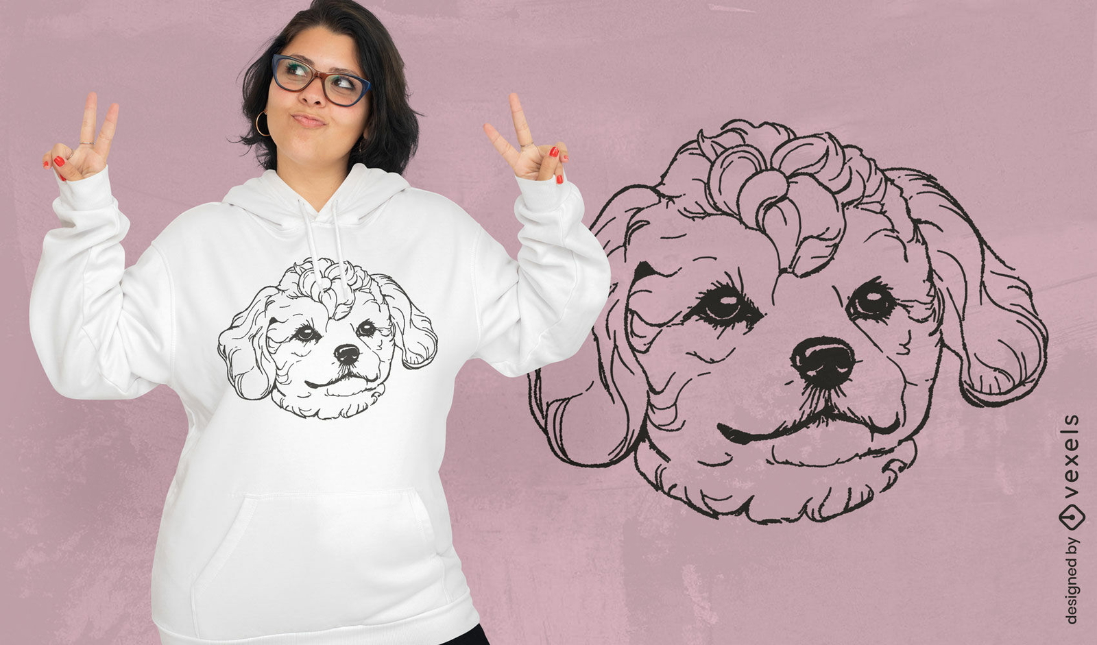 Diseño de camiseta con retrato de Bichon Frise.