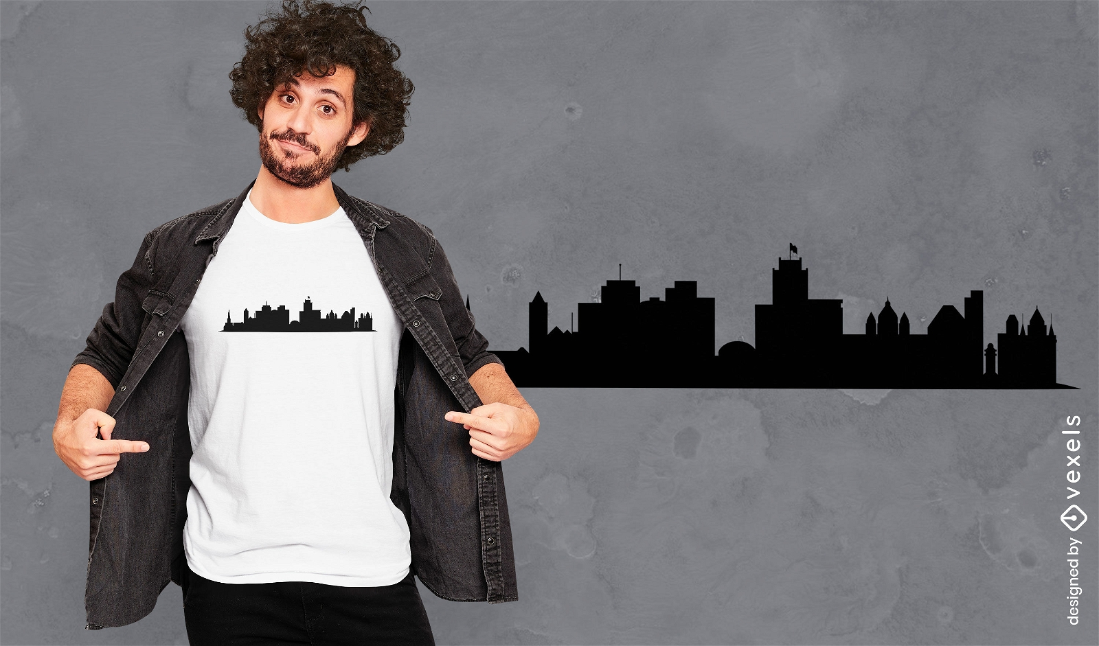 T-Shirt-Design mit Skyline von Syrakus