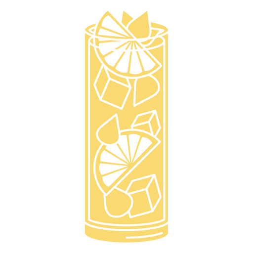 Erfrischende gelbe Limonadenglasillustration PNG-Design