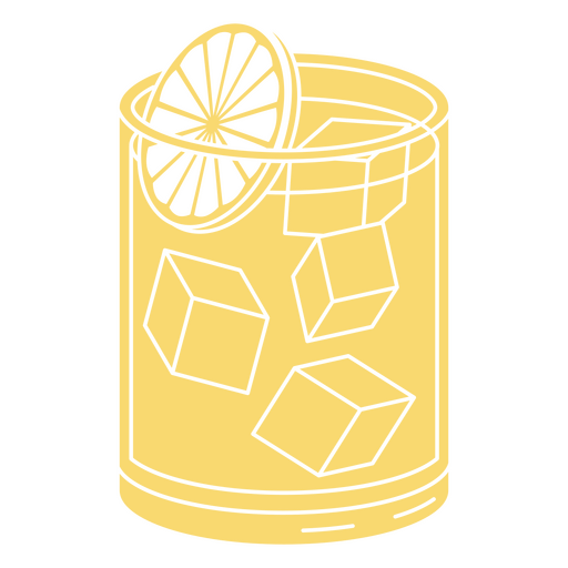 Beber con limón y hielo. Diseño PNG