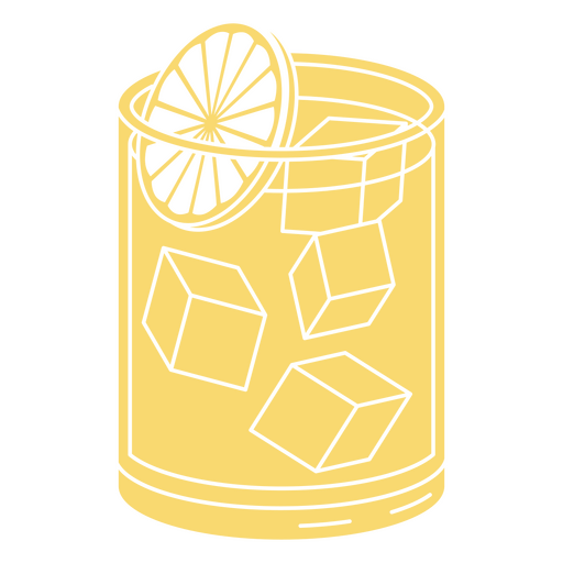 Drink with lemon and ice PNG Design