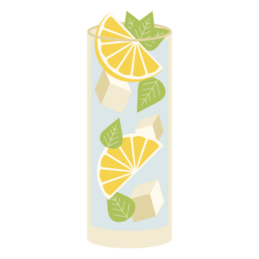 Rodajas de limón y lima frescas en agua Diseño PNG