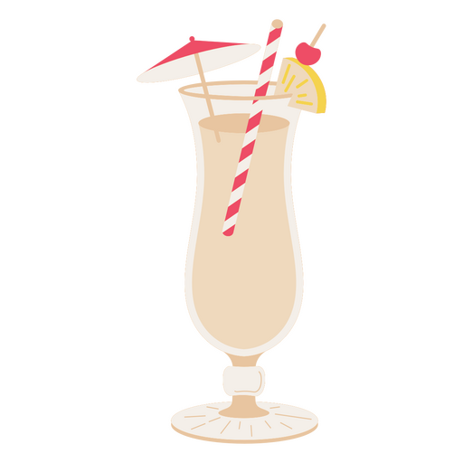 Drink with umbrella and lemon PNG Design