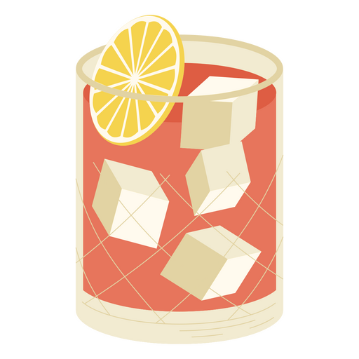Drink with ice and lemon PNG Design
