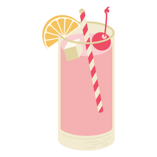 Pink drink with straw PNG Design