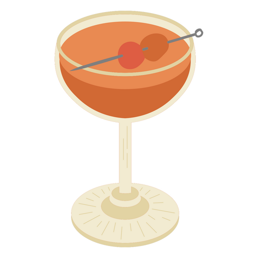 Martini glass with cherry PNG Design
