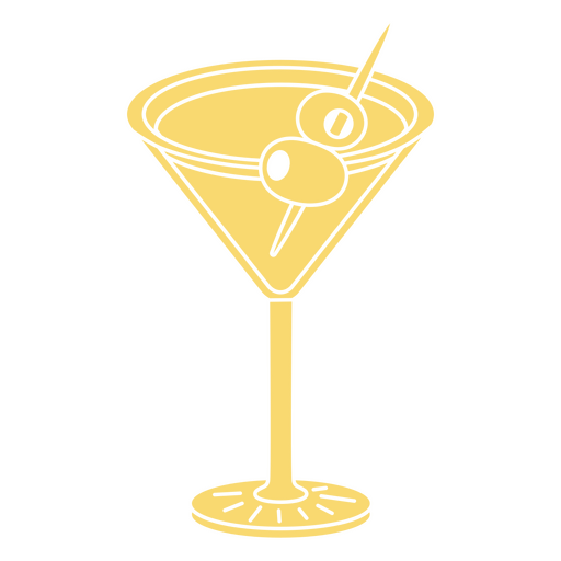 Copa de martini con aceitunas Diseño PNG