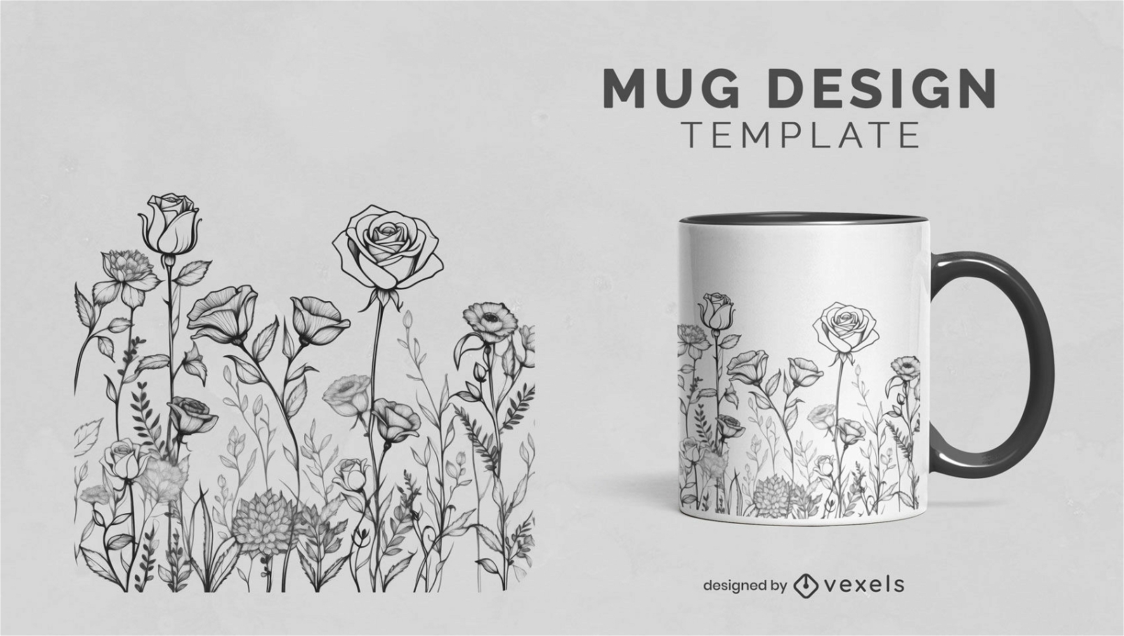 Sketchy bloom mug design