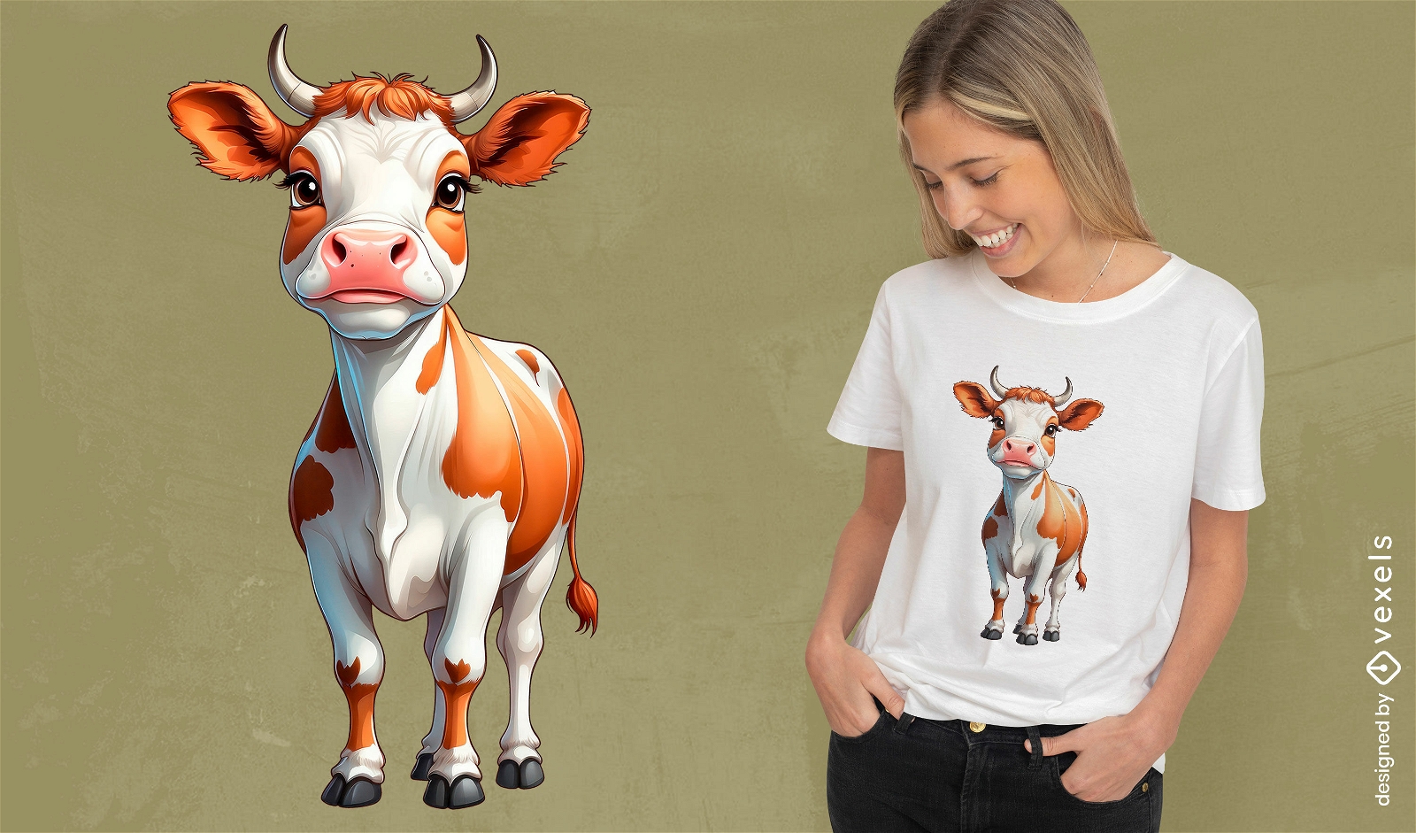 Diseño de camiseta de vaca de Allgau.