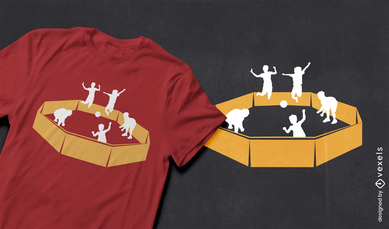Kinder spielen Gagaball-T-Shirt-Design