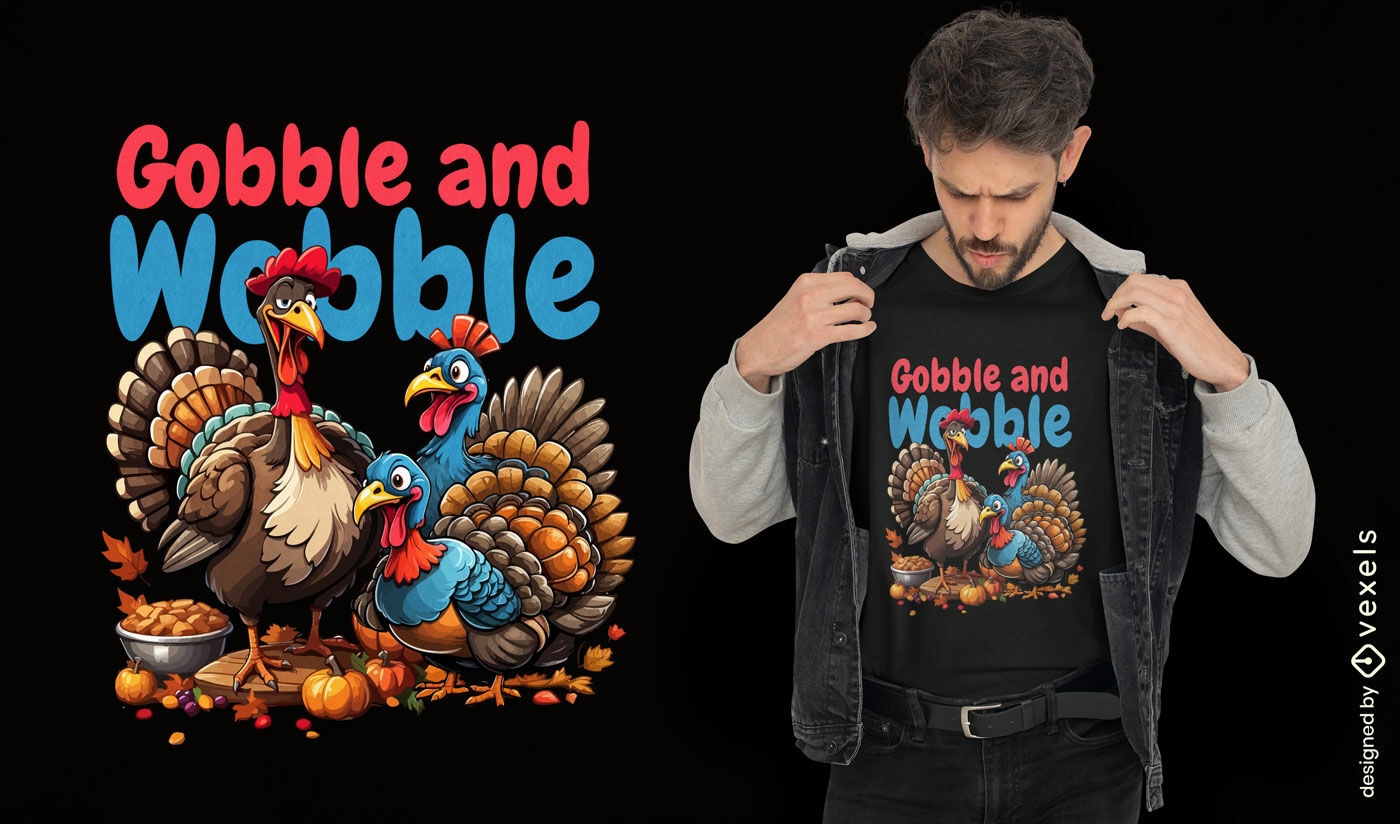 Thanksgiving turkey family t-shirt design