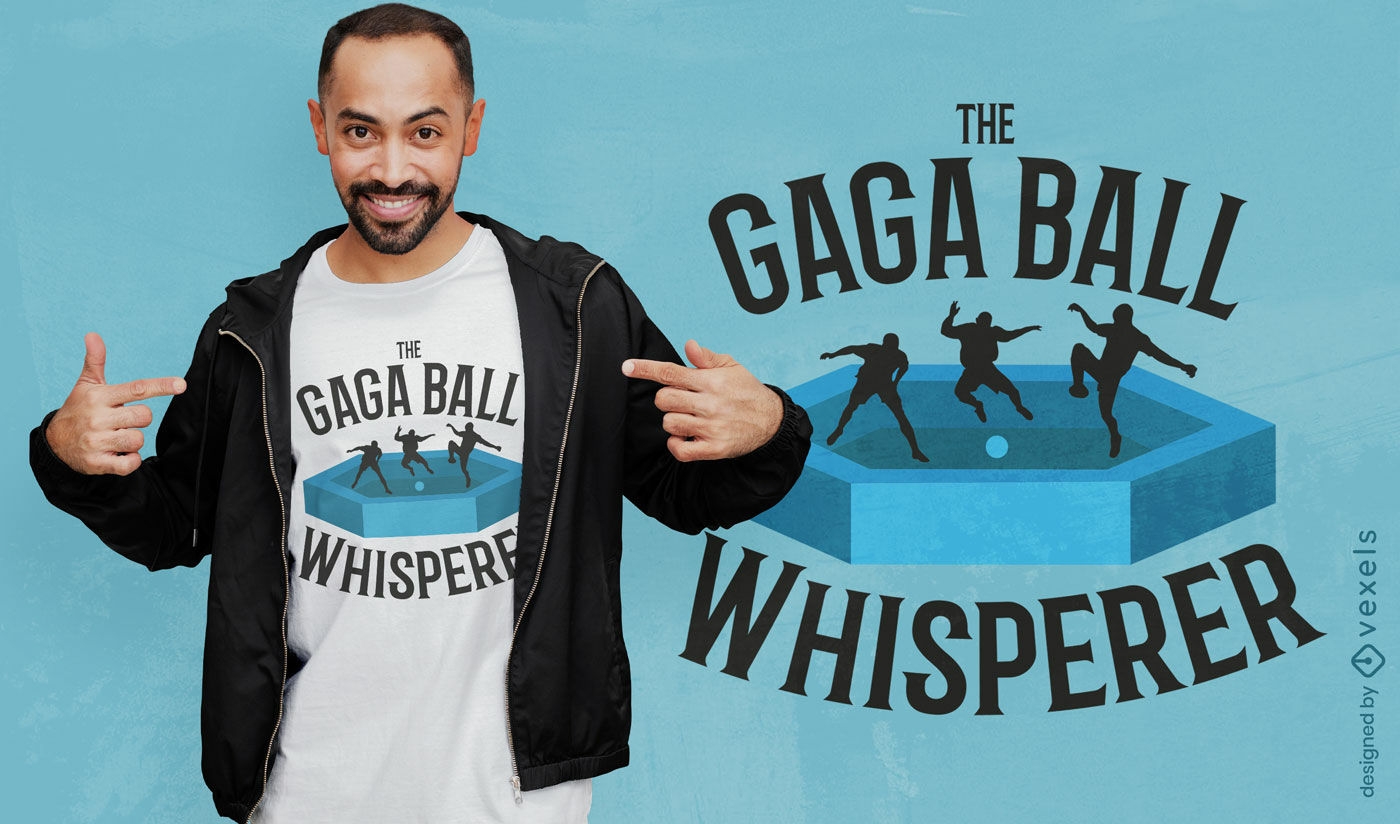 Gaga-Ballspiel-Flüsterer-T-Shirt-Design
