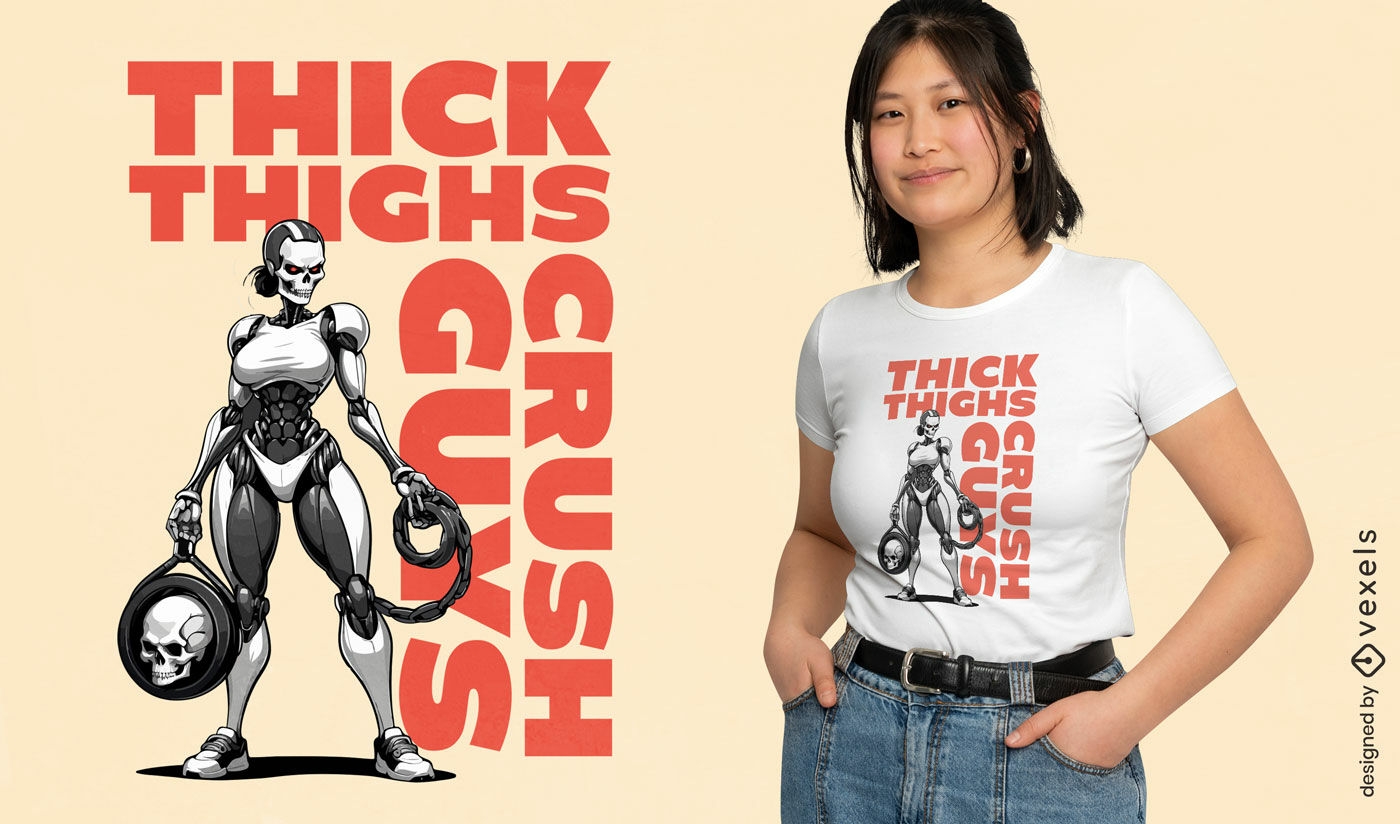 Futuristisches T-Shirt-Design für Roboterfrauen