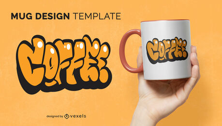 Coffee Graffiti Mug Design Template Vector Download