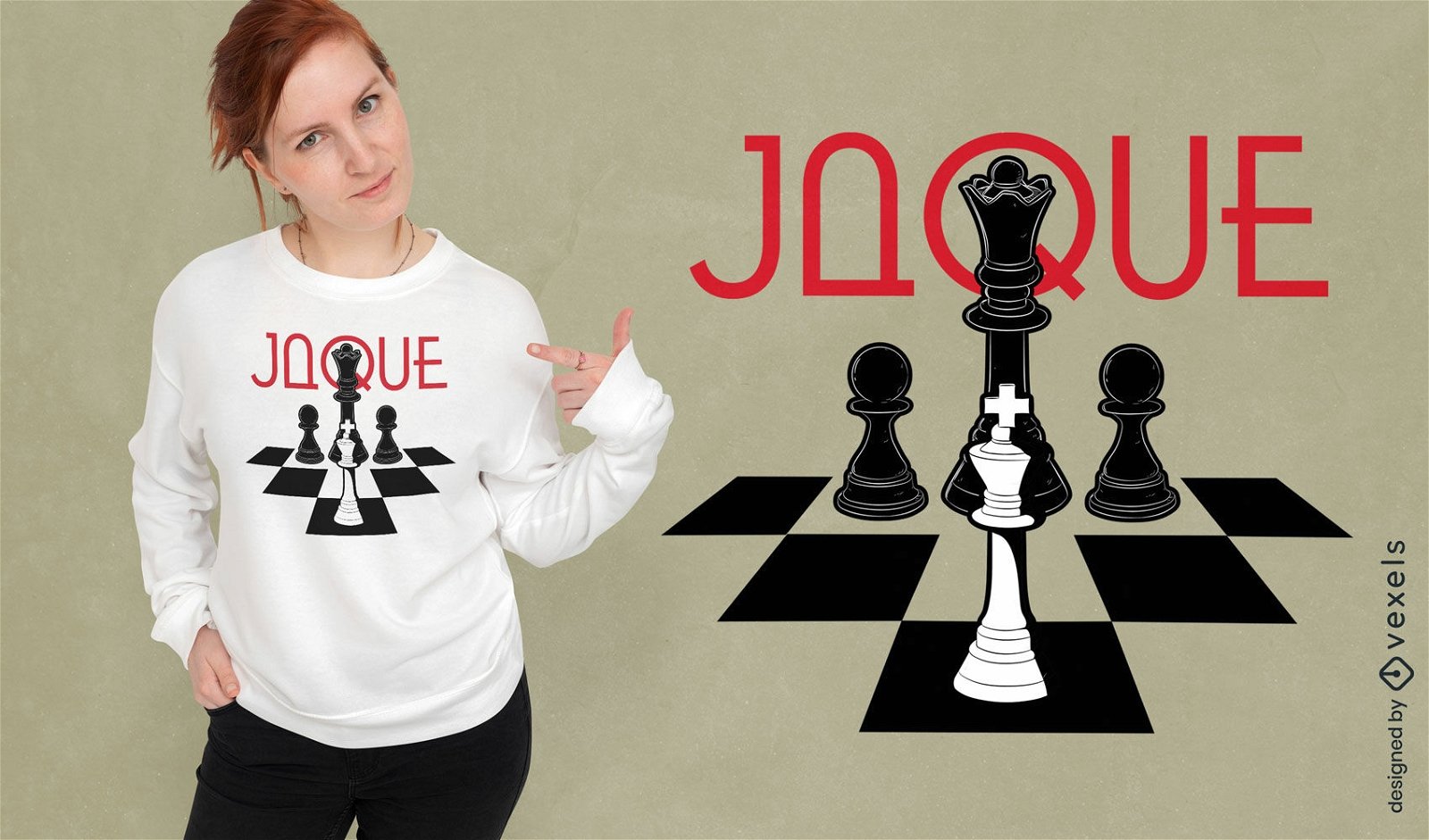 Diseño de camiseta de jaque mate de ajedrez.