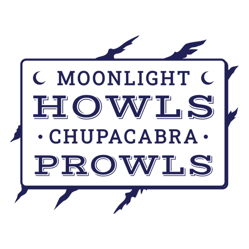 Moonlight howls chupacabra prowls PNG Design