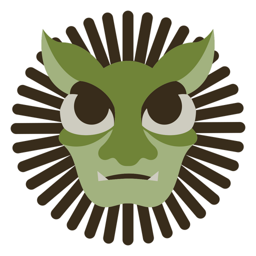 Green monster dragon face PNG Design