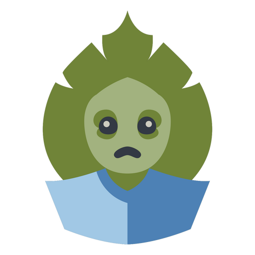 Ilustração divertida de monstro com elementos de folhas Desenho PNG