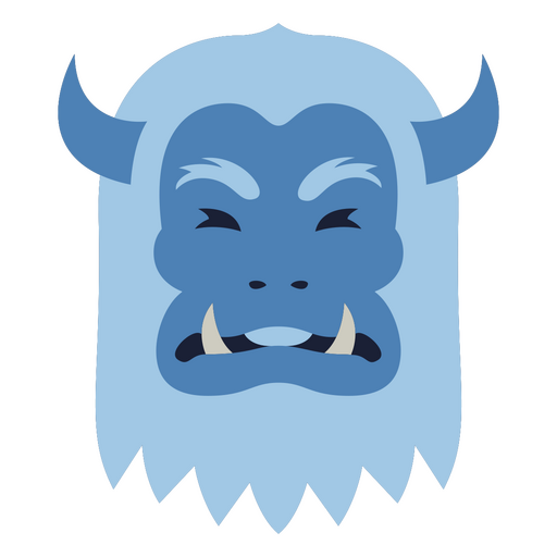 Cara de monstruo azul Diseño PNG