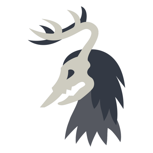 Skull with antlers and teeth PNG Design