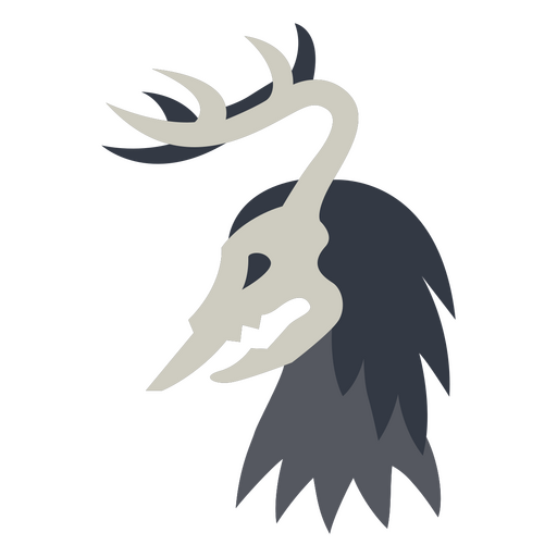 Totenkopf mit Geweih und Zähnen PNG-Design